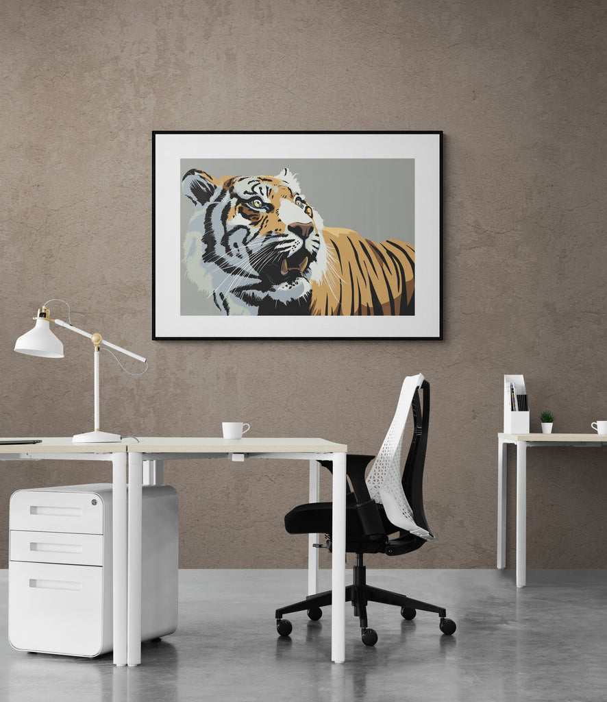 Bengal Tiger Art Print, Wall Prints, Living Room Art, Luxury Wall Art, Bedroom Art, Kitchen Art, Art Prints, Office Art