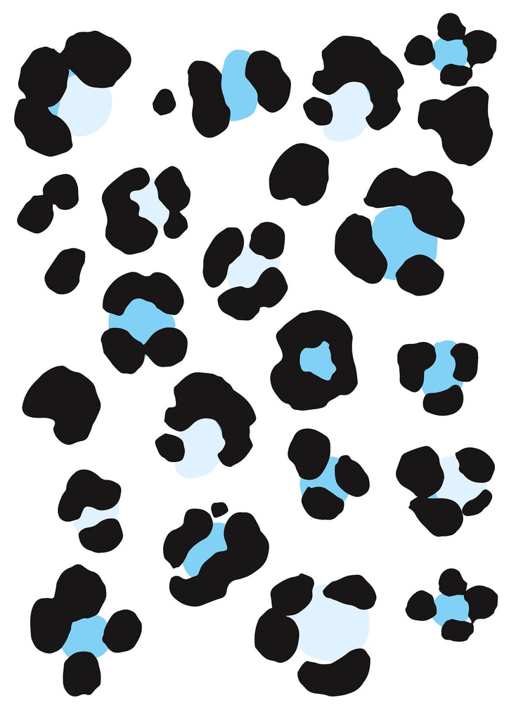 Blue Leopard Print Wall Stickers