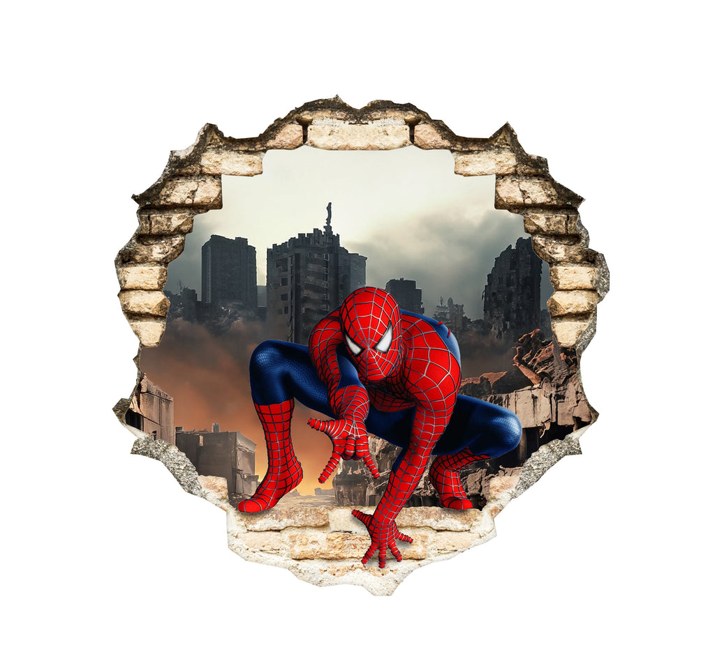 Spiderman Breaking through Wall, Wall Sticker