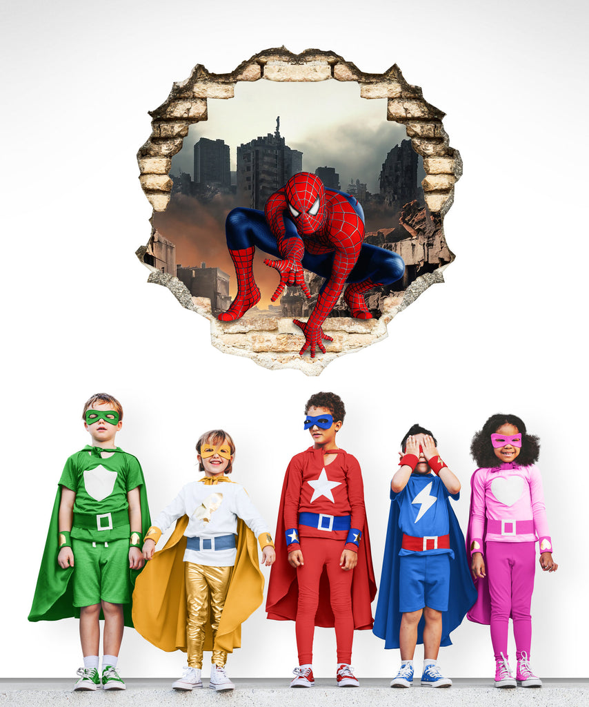 Spiderman Breaking through Wall, Wall Sticker