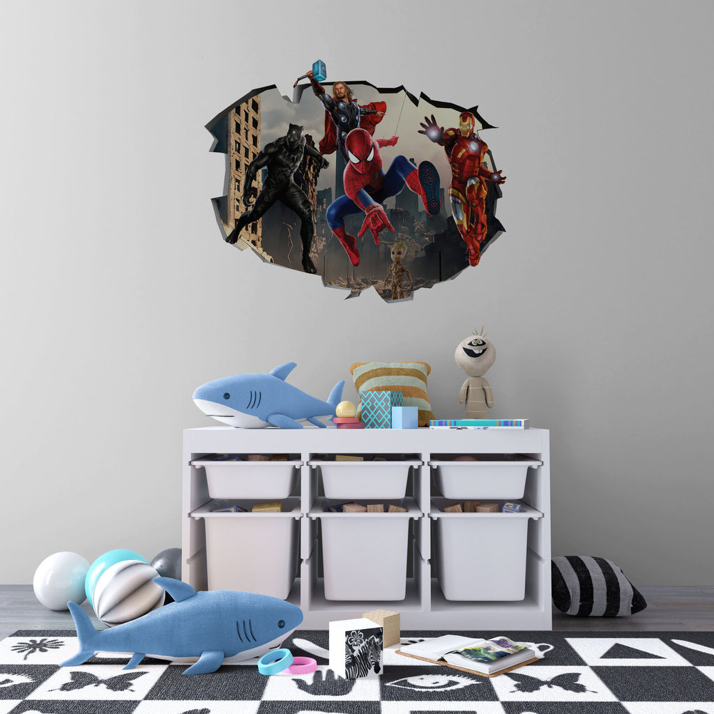 Superhero's Spiderman and Friends Wall Sticker