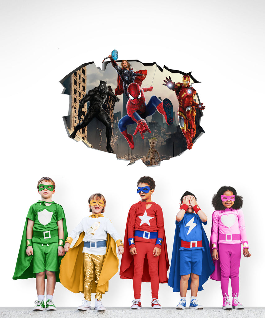 Superhero's Spiderman and Friends Wall Sticker