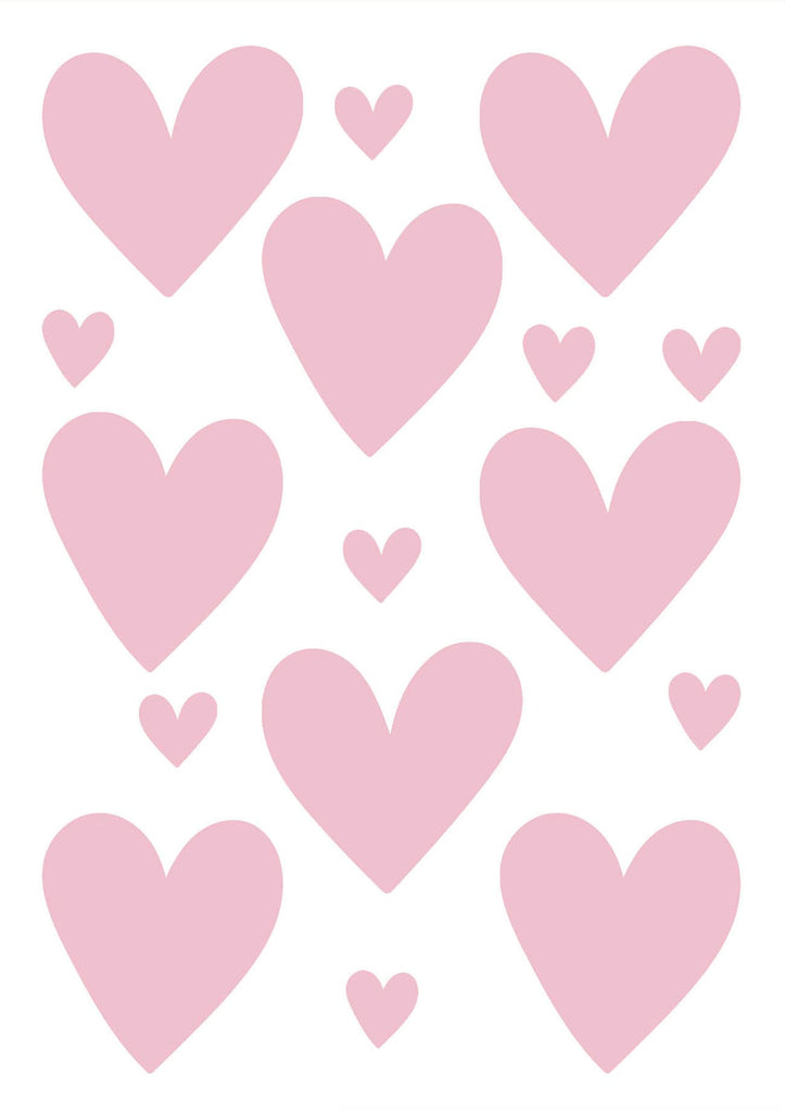 Dusky Pink Heart Wall Stickers