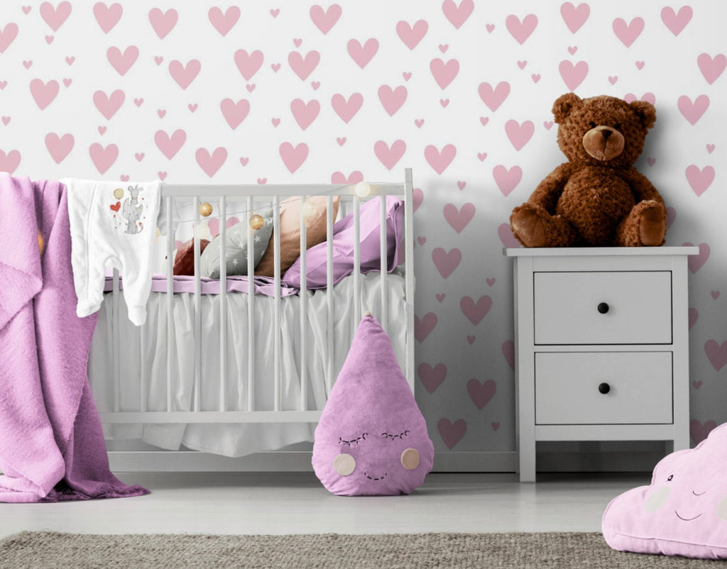 Dusky Pink Heart Wall Stickers