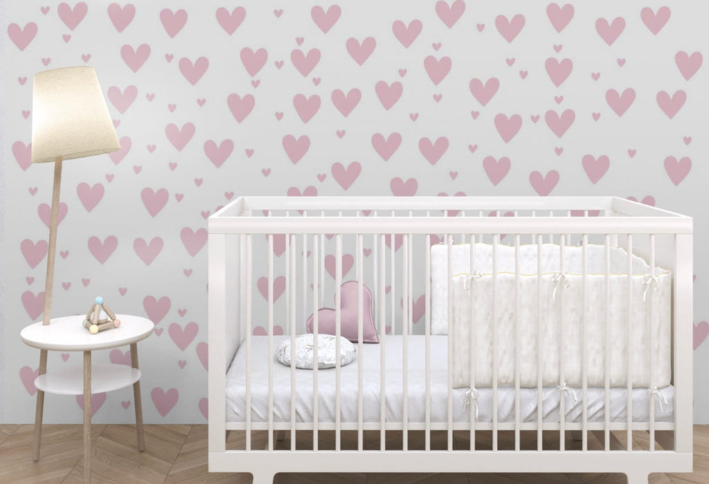 Dusky Pink Heart Wall Stickers