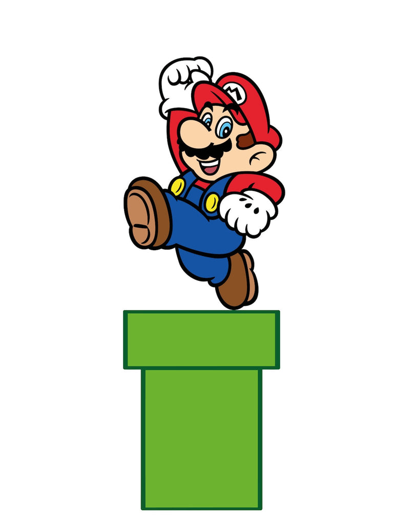 Giant Super Mario and Green Pipe Wall Sticker