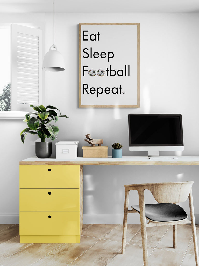 Eat, Sleep, Football, Repeat Art print