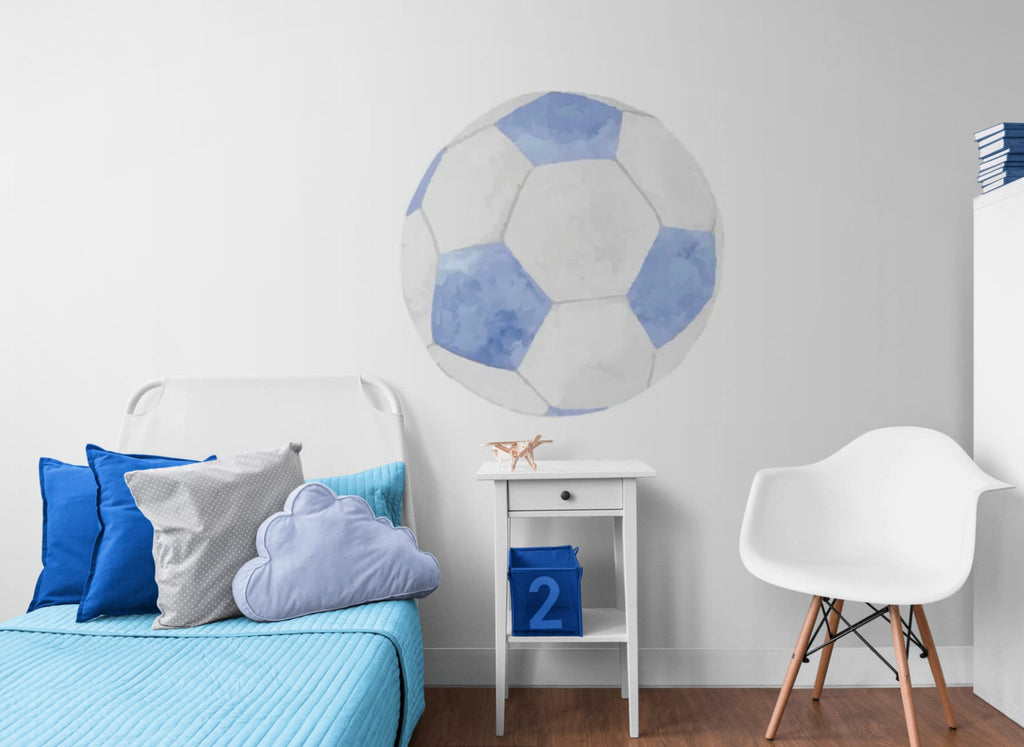 Giant Football Wall Sticker (Blue and White)