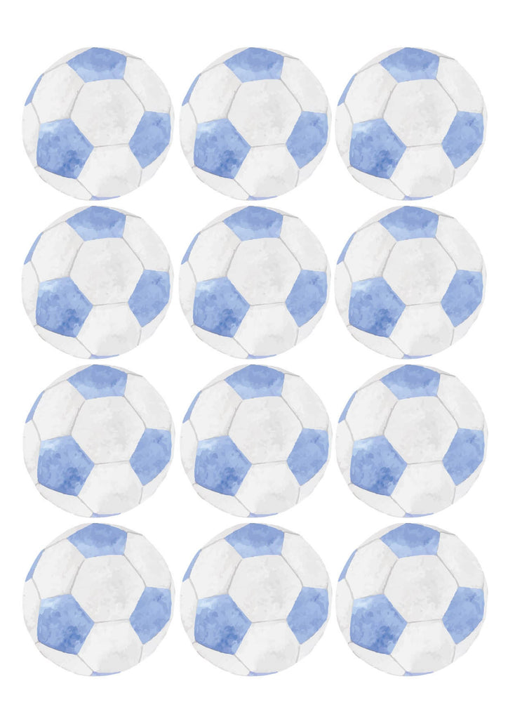 Football Wall Stickers (Blue and White)