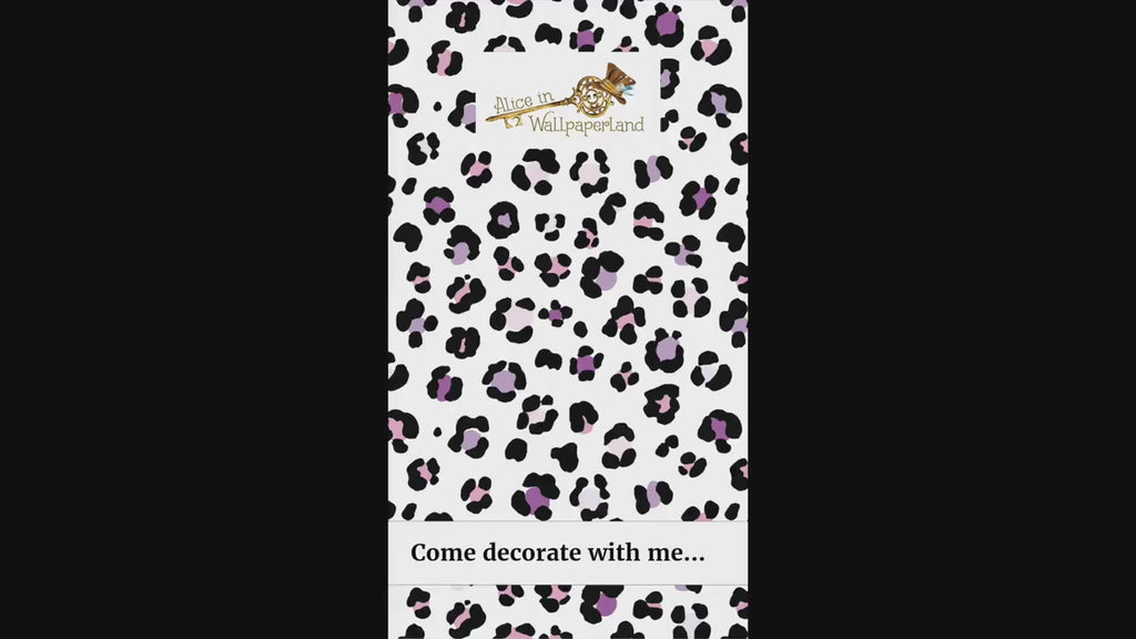 Purple and Pink Leopard Print Wallpaper, Animal Wall Decor, Leopard Wallpaper, Pre Paste Wallpaper, Peel & Stick Wallpaper, Wall Decor