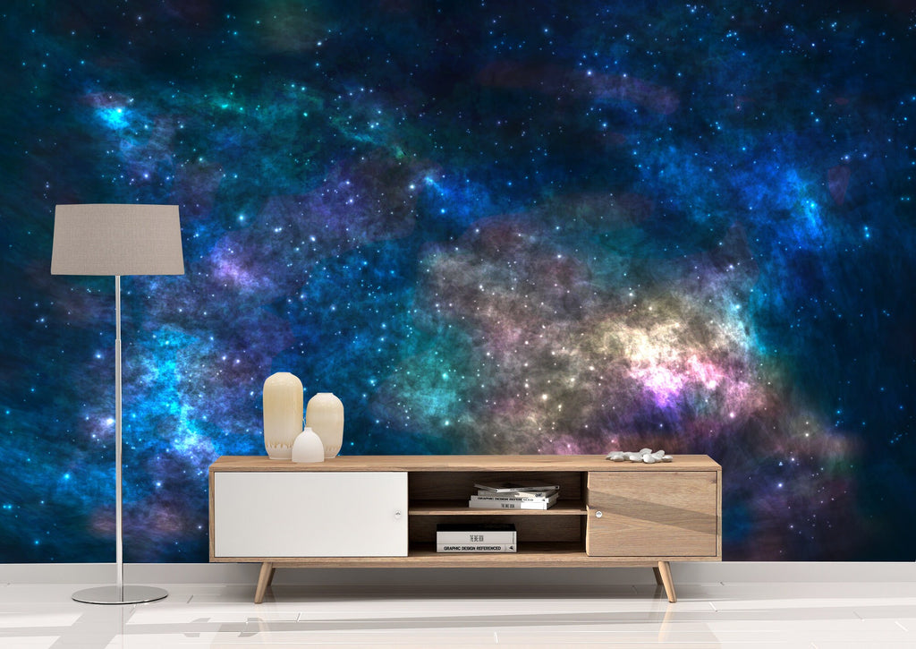 Outer Space Wallpaper, Abstract Wallpaper, Space Wallpaper, Galaxy Wallpaper, Removable Wallpaper