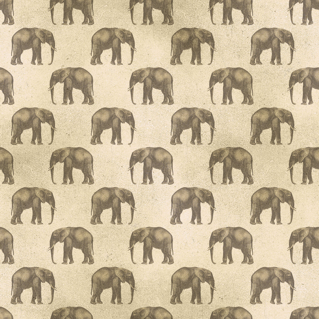 Vintage Elephant Wallpaper, Pre Paste Wallpaper, Removable Wallpaper, Luxury Wallpaper, Safari Wallpaper, Vintage Wallpaper