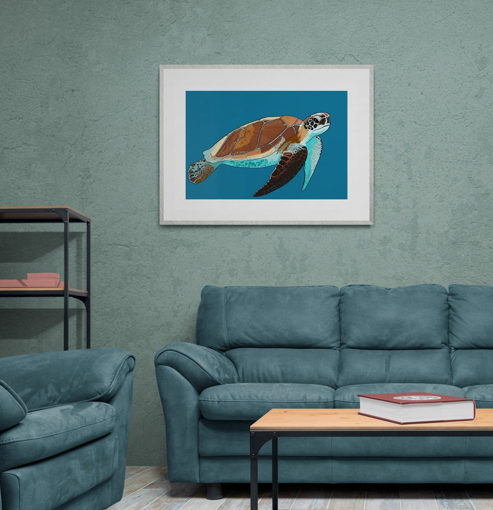 Leatherback Sea Turtle Art Print, Wall Prints, Living Room Art, Luxury Wall Art, Bedroom Art, Kitchen Art, Art Prints, Office Art