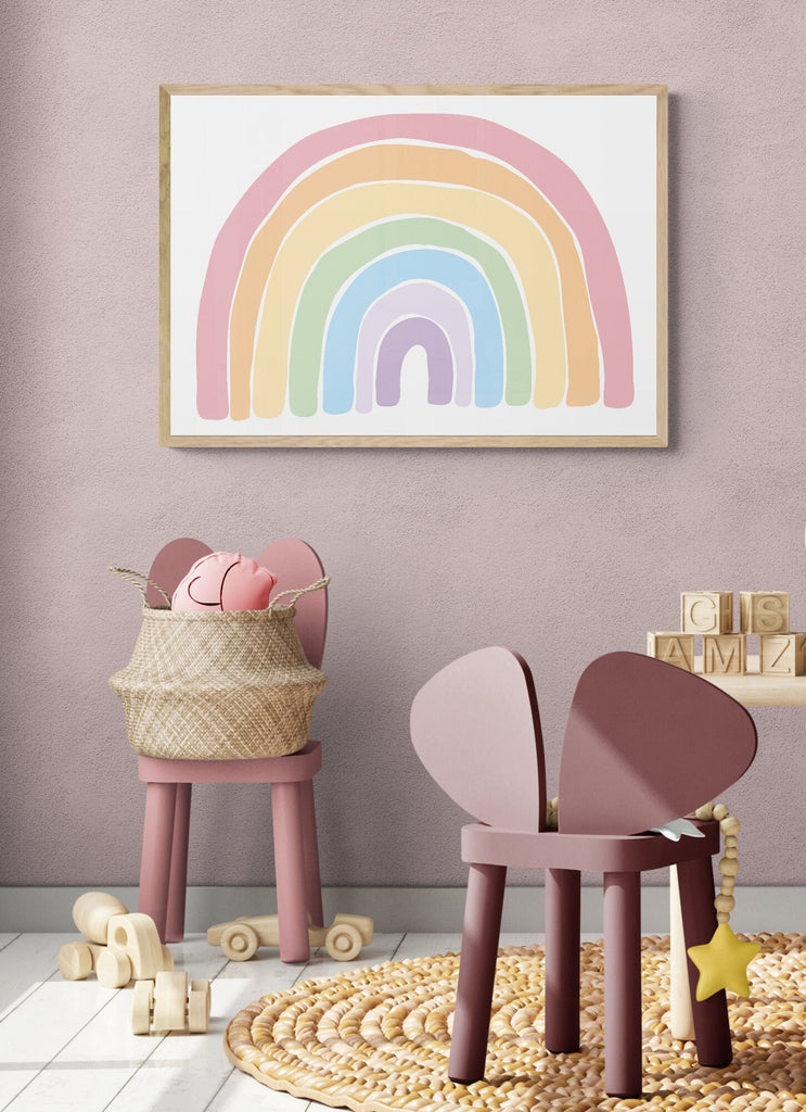Rainbow Wall Print, Bedroom Wall Prints, Illustrated Wall Art, Bedroom Art, Art Prints, Nursery Wall Art
