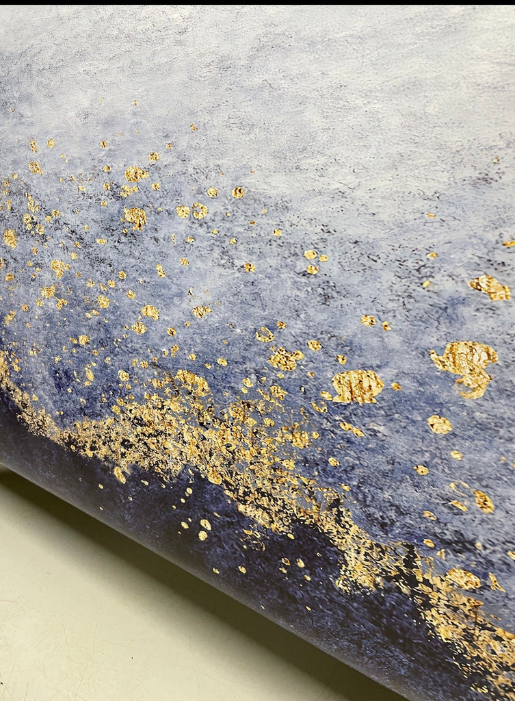 Blue and Gold Watercolour Wallpaper