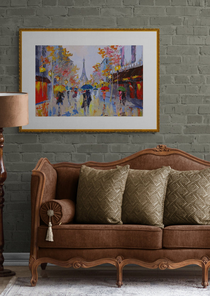 Eiffel Tower Oil Painting Art Print, Wall Prints, Living Room Art, Luxury Wall Art, Bedroom Art, Kitchen Art, Art Prints