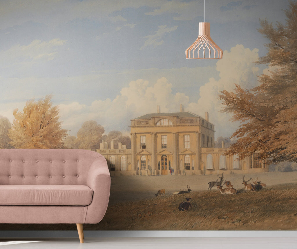 Roundway Park Wiltshire 19th Century Painting, Pre Paste Wallpaper, Removable Wallpaper, Peel and Stick wallpaper