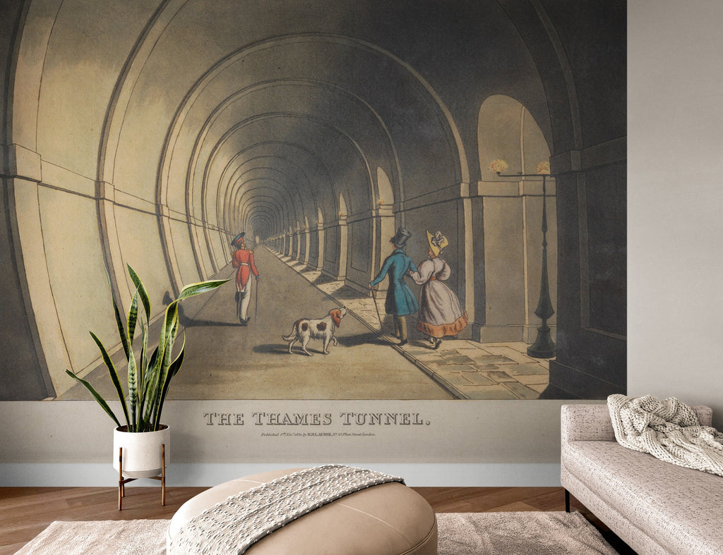 The Thames Tunnel 1830, Pre Paste Wallpaper, Removable Wallpaper, Peel and Stick wallpaper