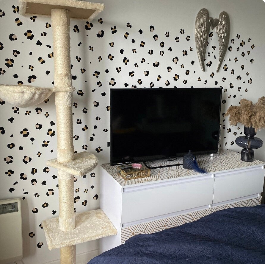 Leopard Print Wall Stickers, Leopard Spots Wall Stickers, Animal Print Wall Decals, Wall Decals for Bedroom, Jaguar Spots, Peel and Stick