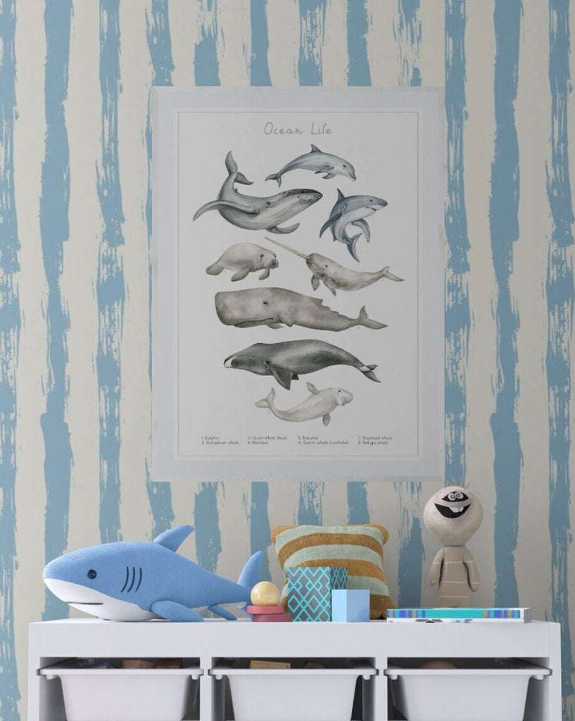 Ocean Life Art Print, Educational Wall Prints, Watercolour Wall Art, Children's Bedroom Art, Kid's Art, Art Prints, Nursery Art