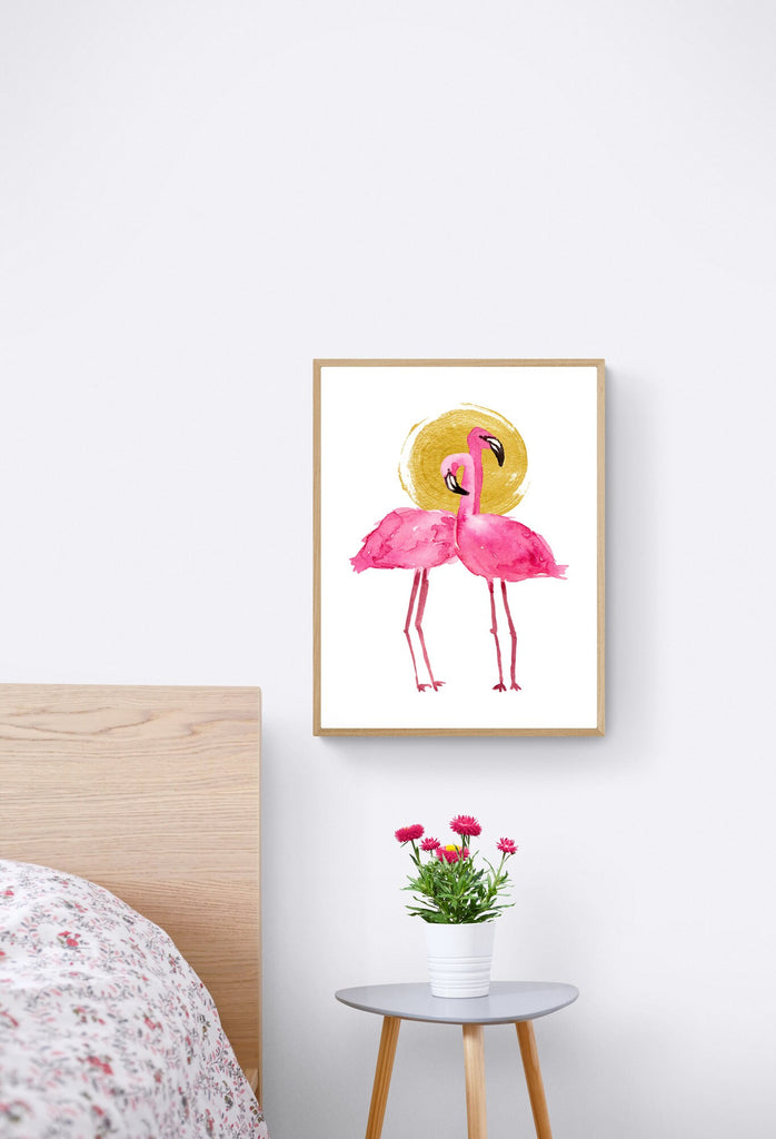 Flamingo Art Print, Wall Prints, Living Room Art, Luxury Wall Art, Bedroom Art, Kitchen Art, Art Prints, Love Art, Wall art about love Print