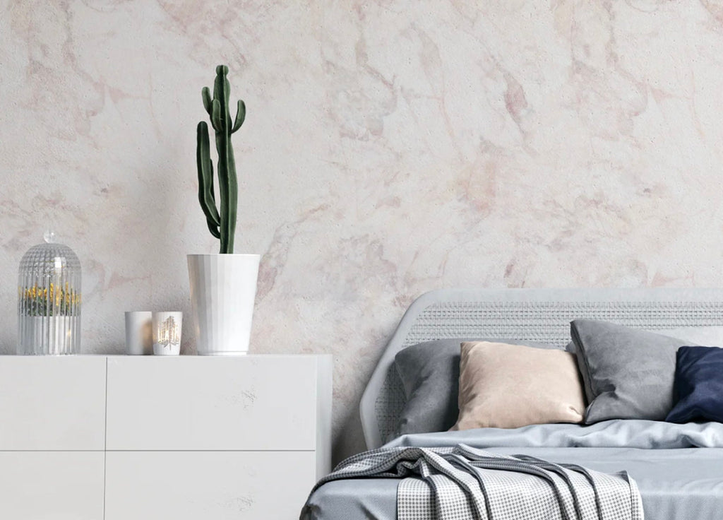 Pink marble wallpaper. Decorative wallpaper background with natural stone texture. Fashionable Rooms. Pre Paste and Removable Wallpaper,