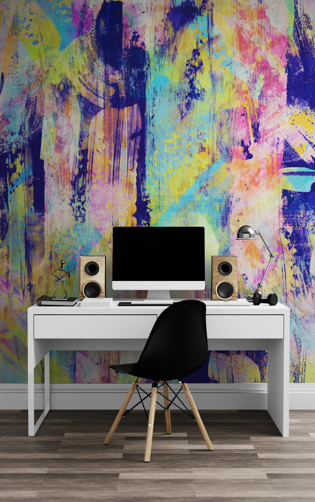 Bright Textured Art, Teen Wall Art, Pre Paste Wallpaper, Peel n' Stick Wallpaper, Bright Wall Mural, Fashionable Wall Mural, Teen Bedroom